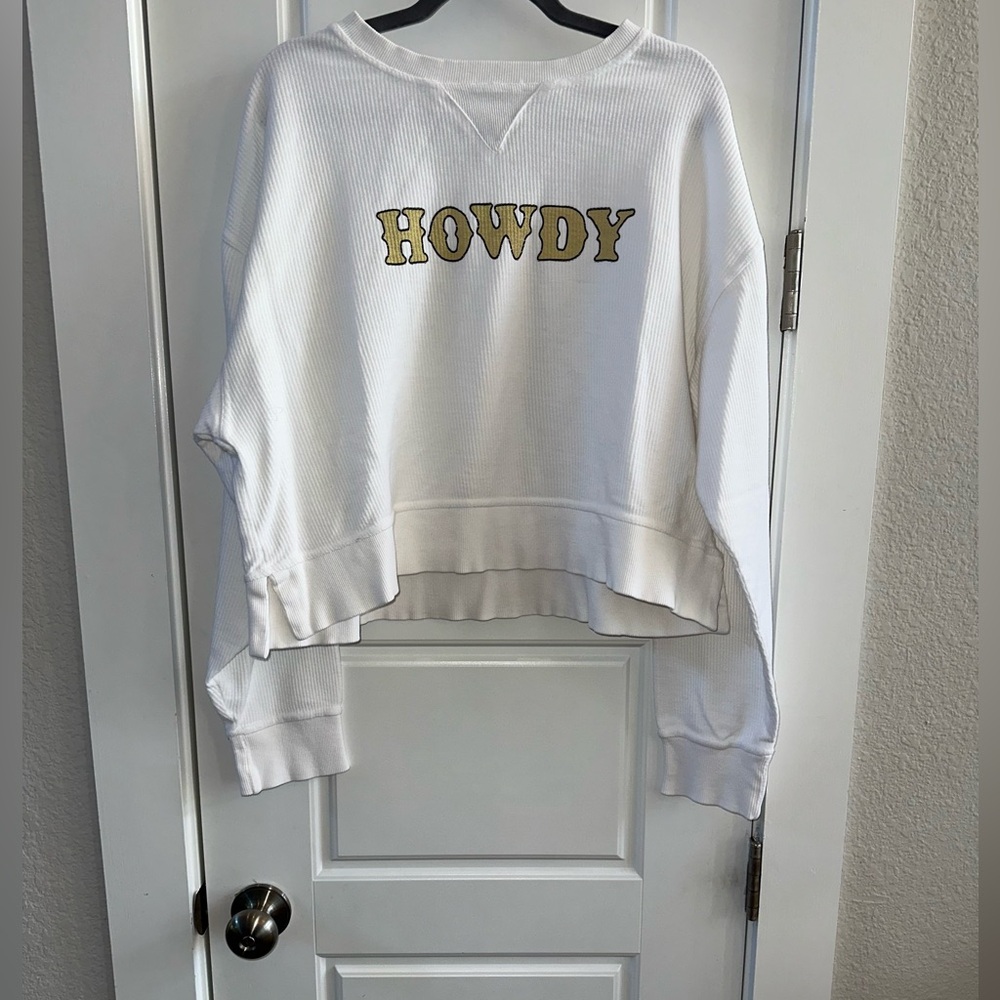 Chicka-d White 'Howdy' Women's Sweater NWOT